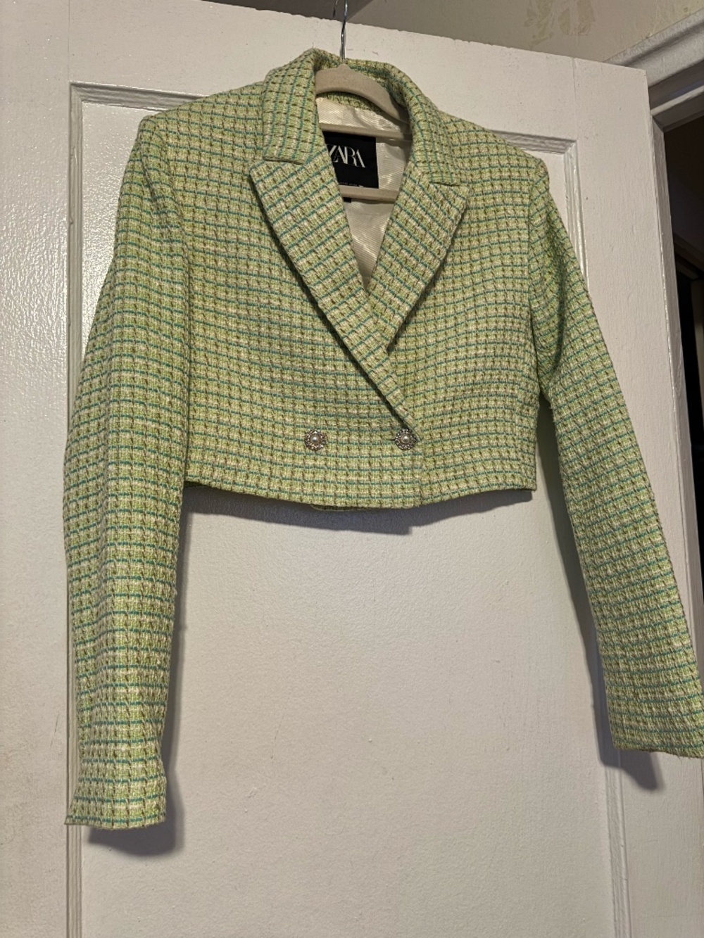 Zara Green Cropped Blazer